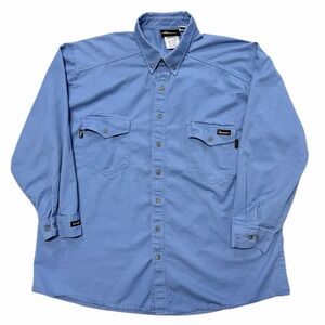 Workrite FR Shirt Mens 2XL Blue Flame Resistant Westex UltraSoft CAT 2 50R‎